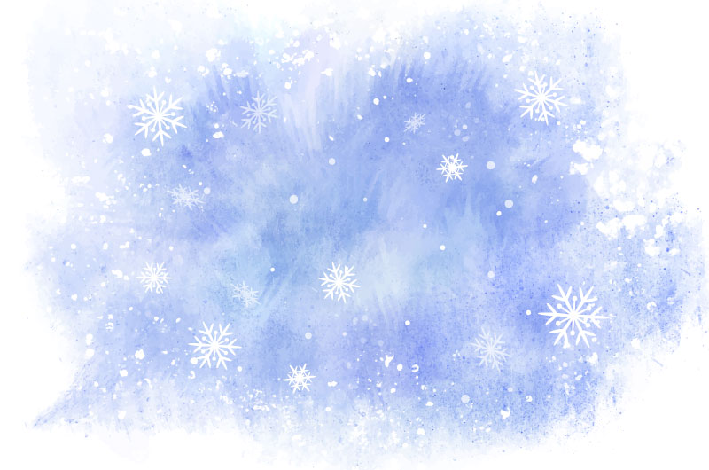 Blue watercolor style winter background vector material (AI+EPS)