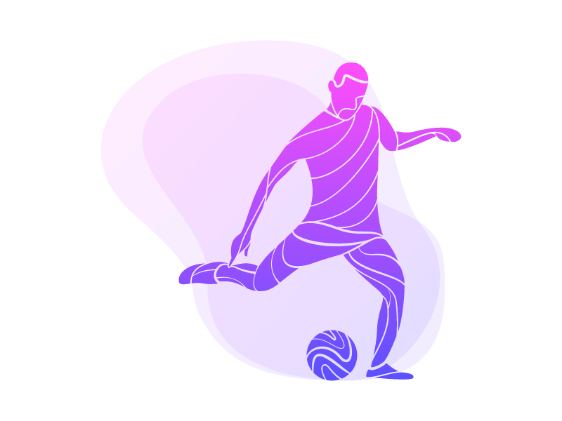 Abstract football player vector material (EPS+AI+PNG)