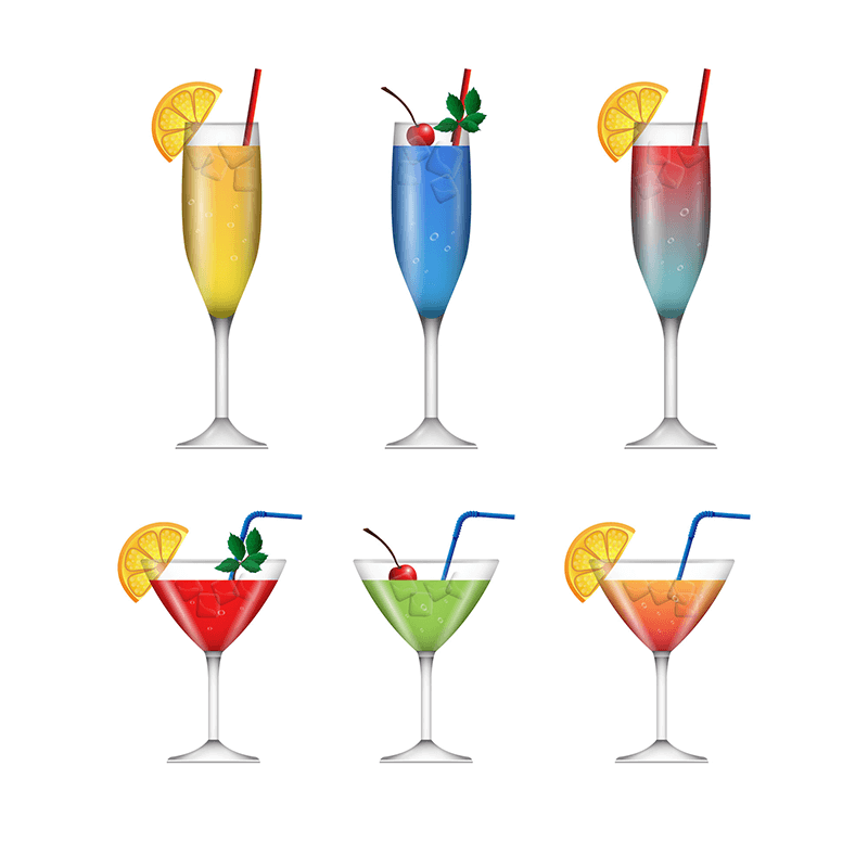 Realistic cocktail vector material (EPS+AI+PNG)