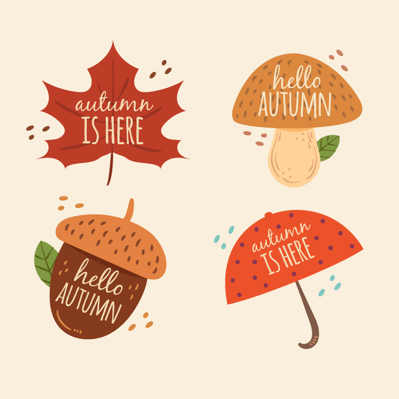 Autumn elements vector material 2 (EPS+AI+PNG)